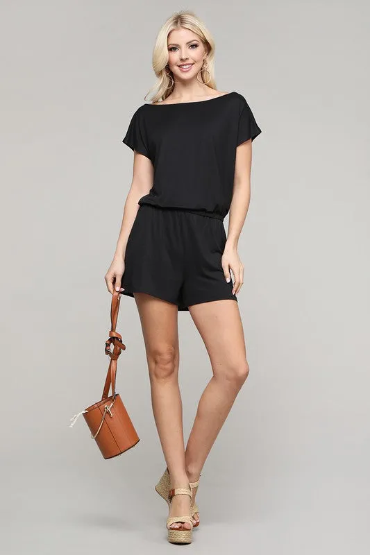 Off-Shoulder Short Sleeve Romper