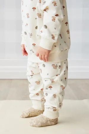 Organic Cotton Jalen Track Pant - Woodland Friends