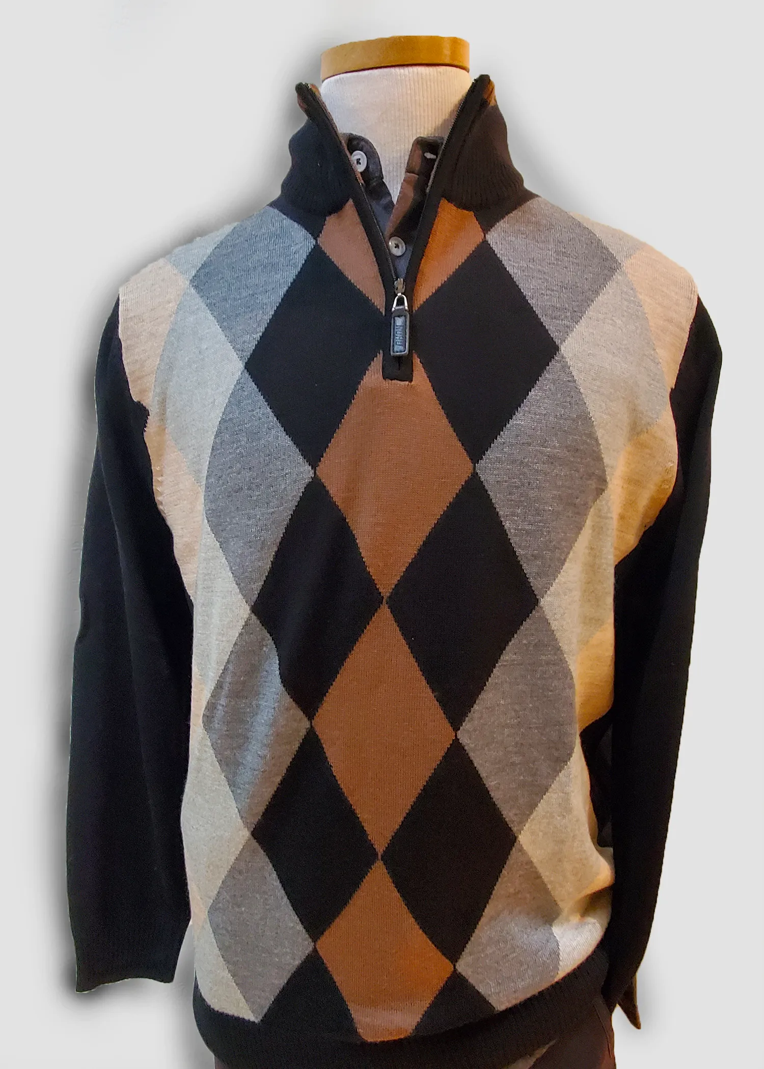 PETER | Marino Wool Argyle Knit Sweater