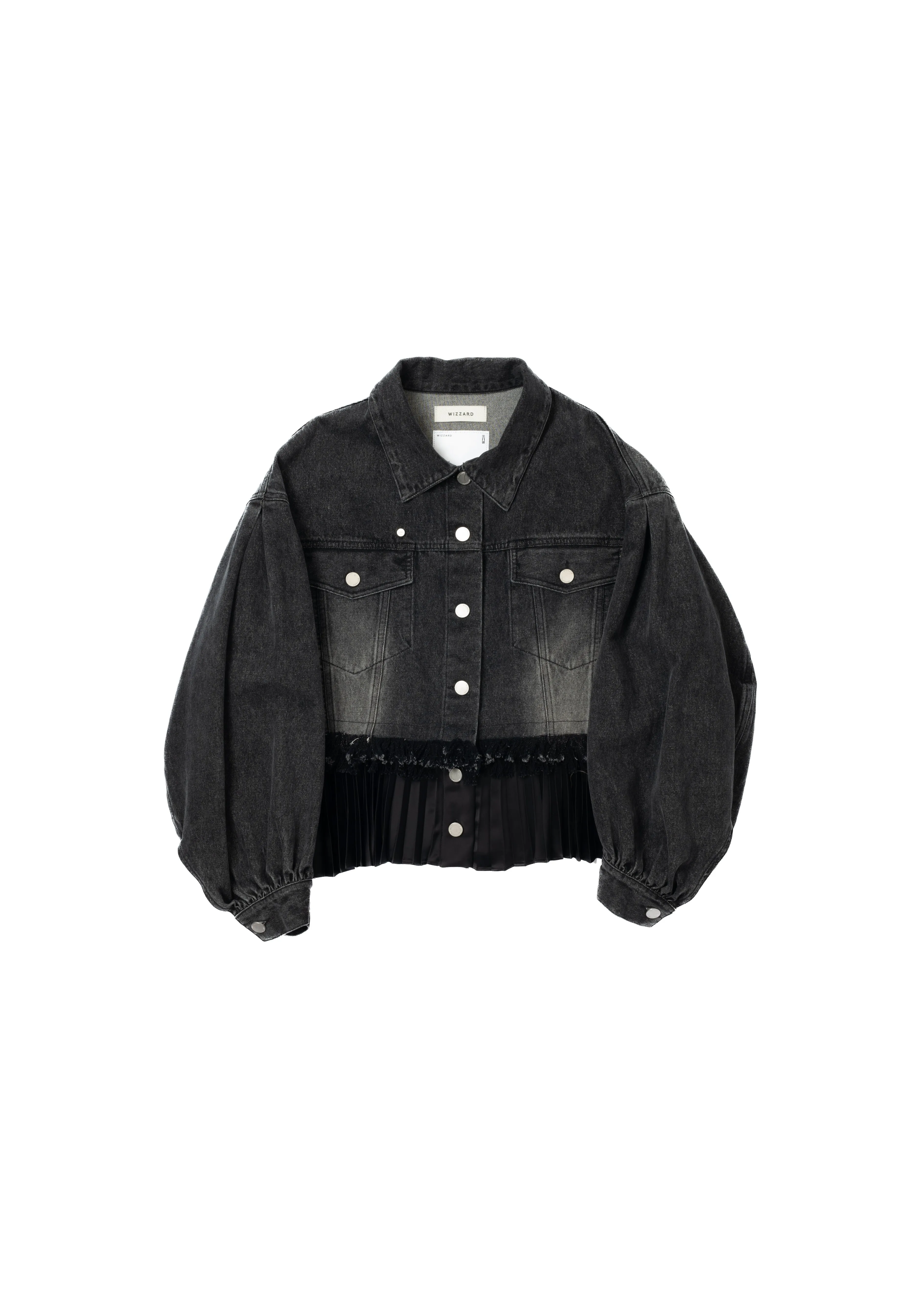 PLEATS DENIM BLOUSON