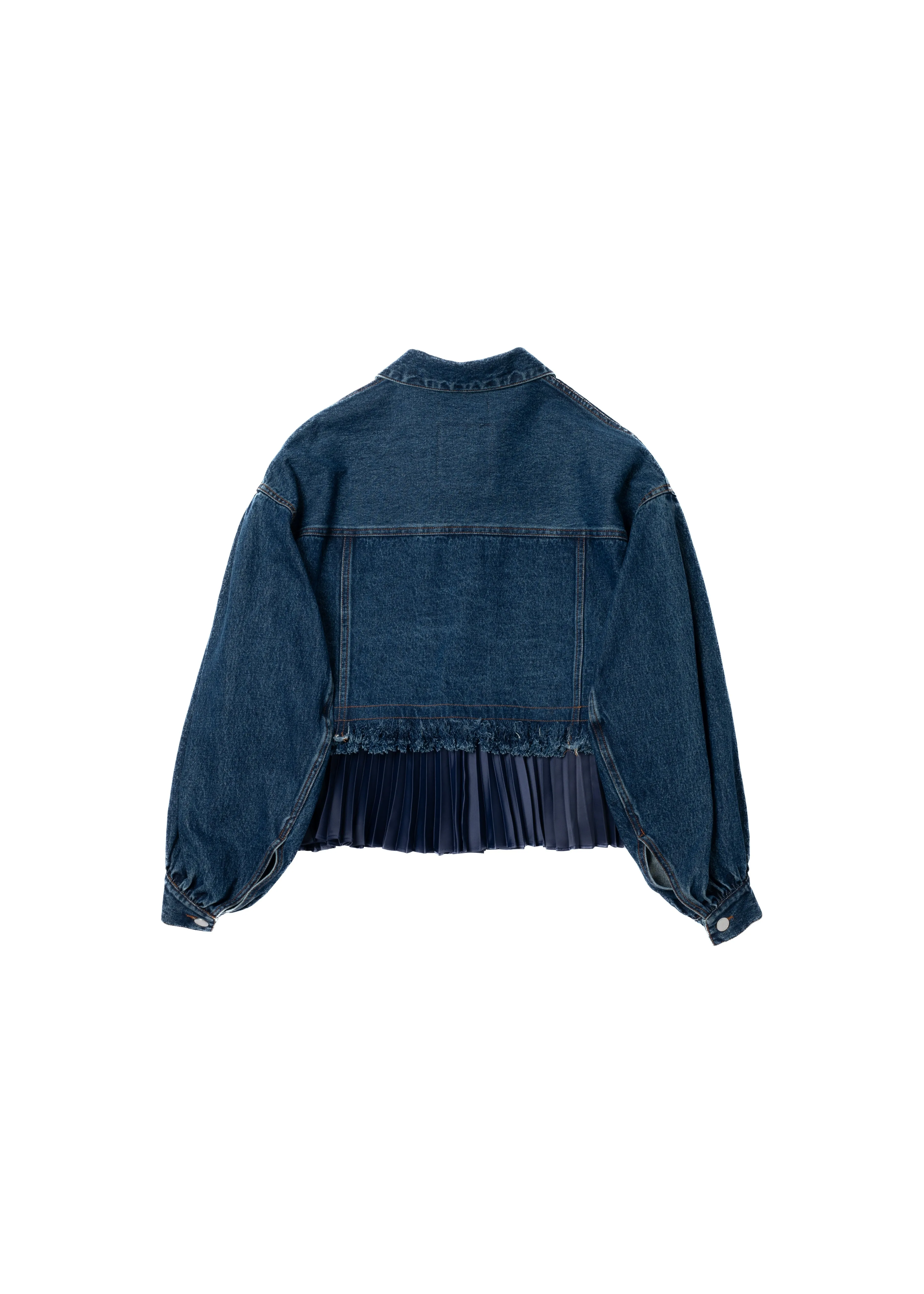 PLEATS DENIM BLOUSON