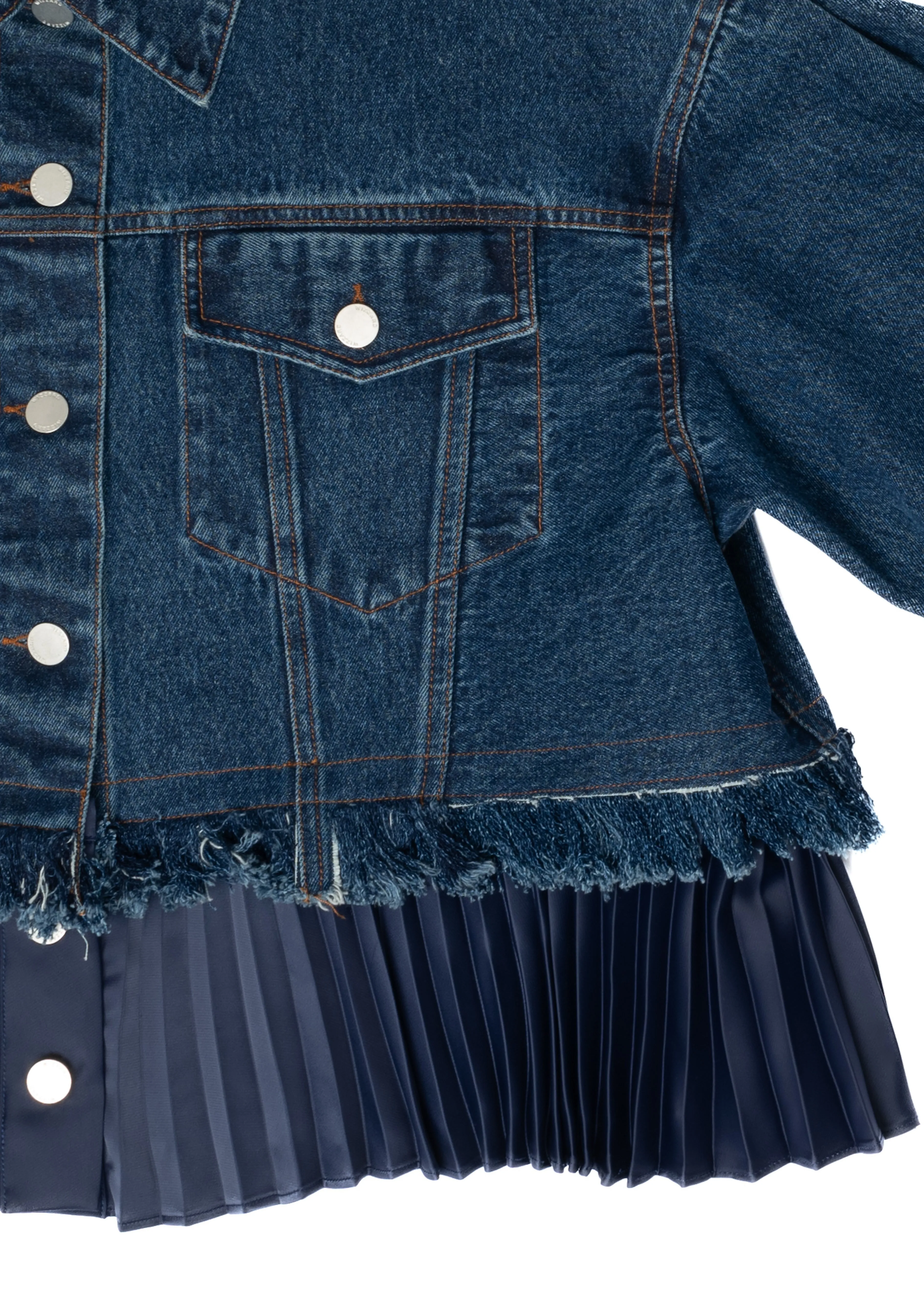 PLEATS DENIM BLOUSON