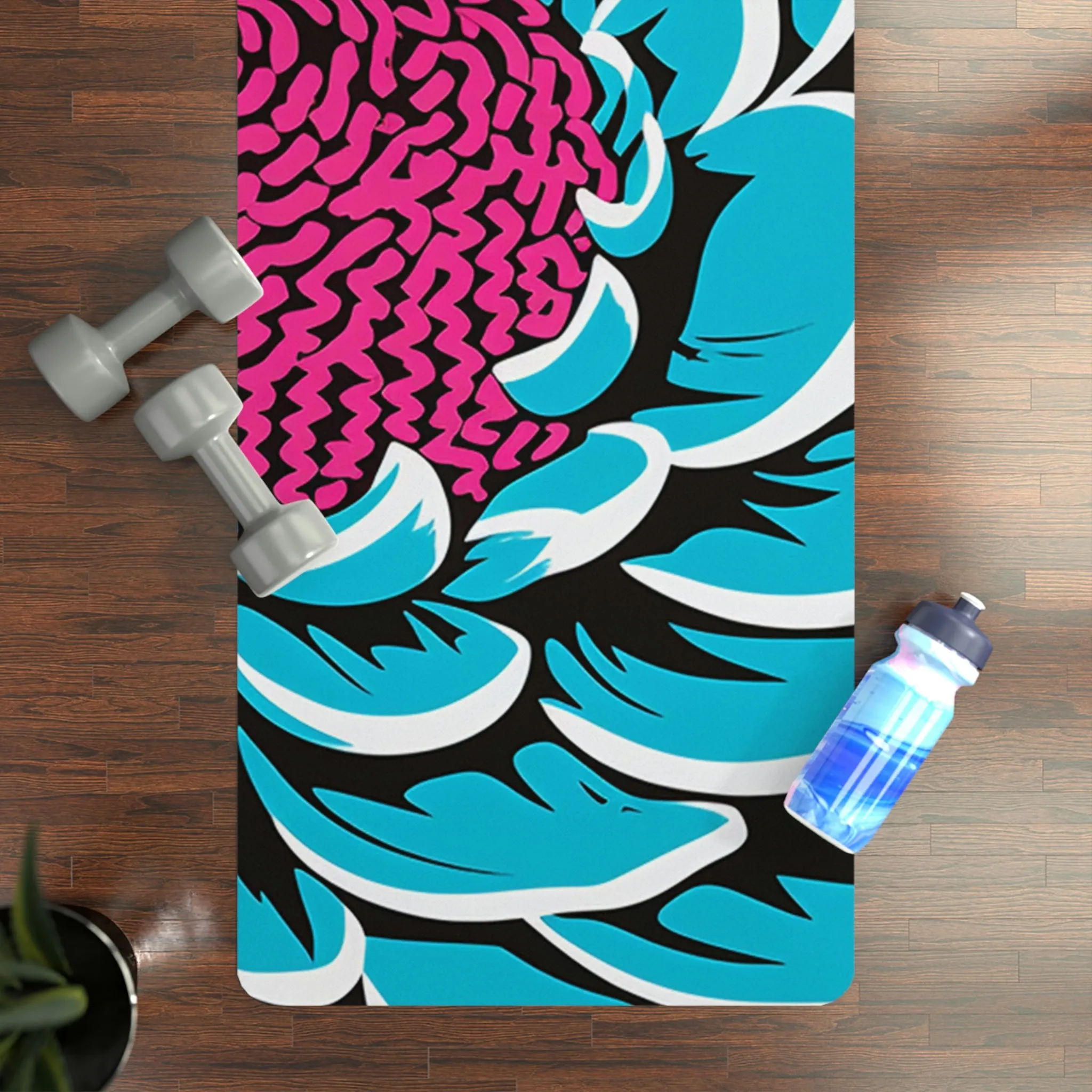 Pop Art Yoga Mat - Roy Lichtenstein Inspired Dahalia Print 002