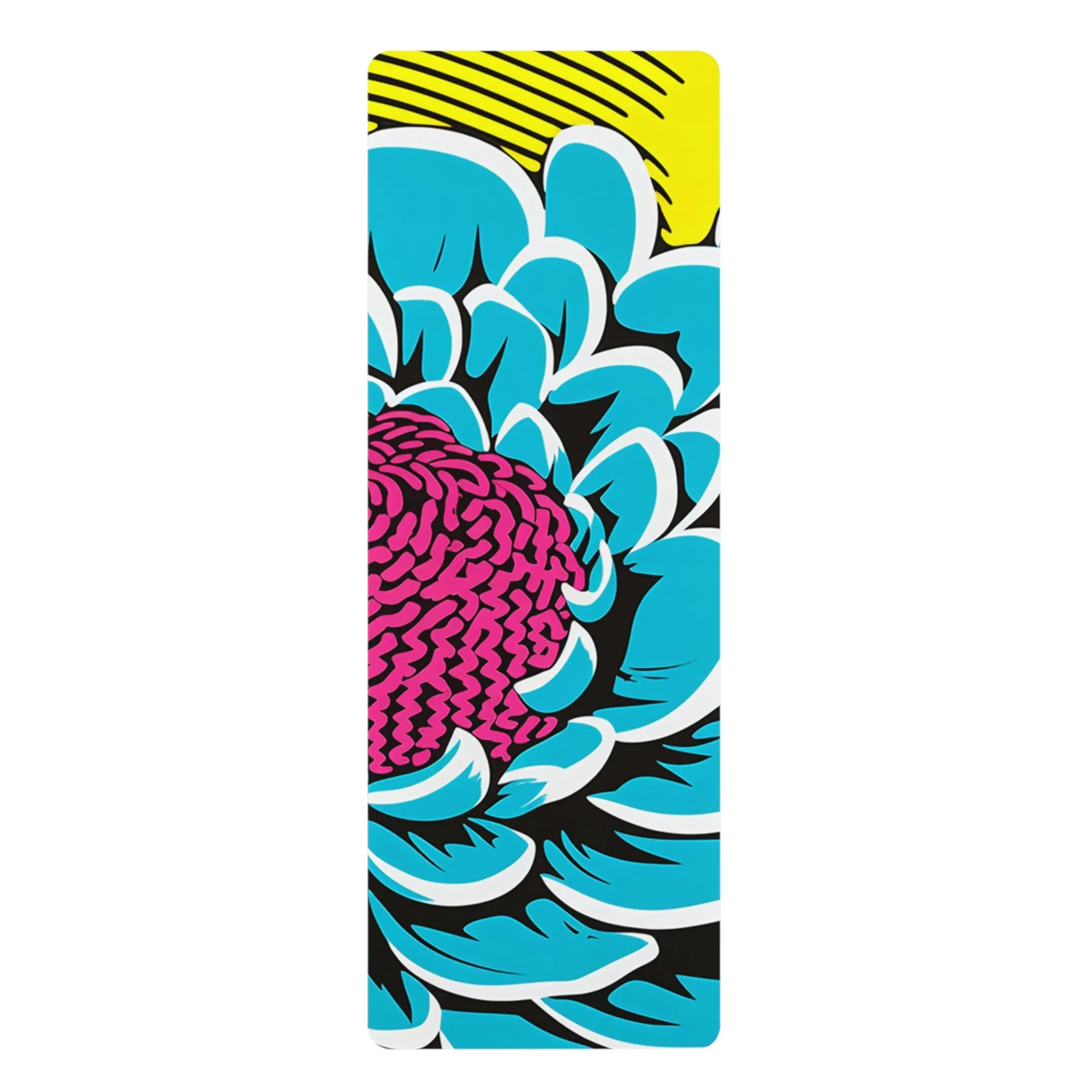 Pop Art Yoga Mat - Roy Lichtenstein Inspired Dahalia Print 002