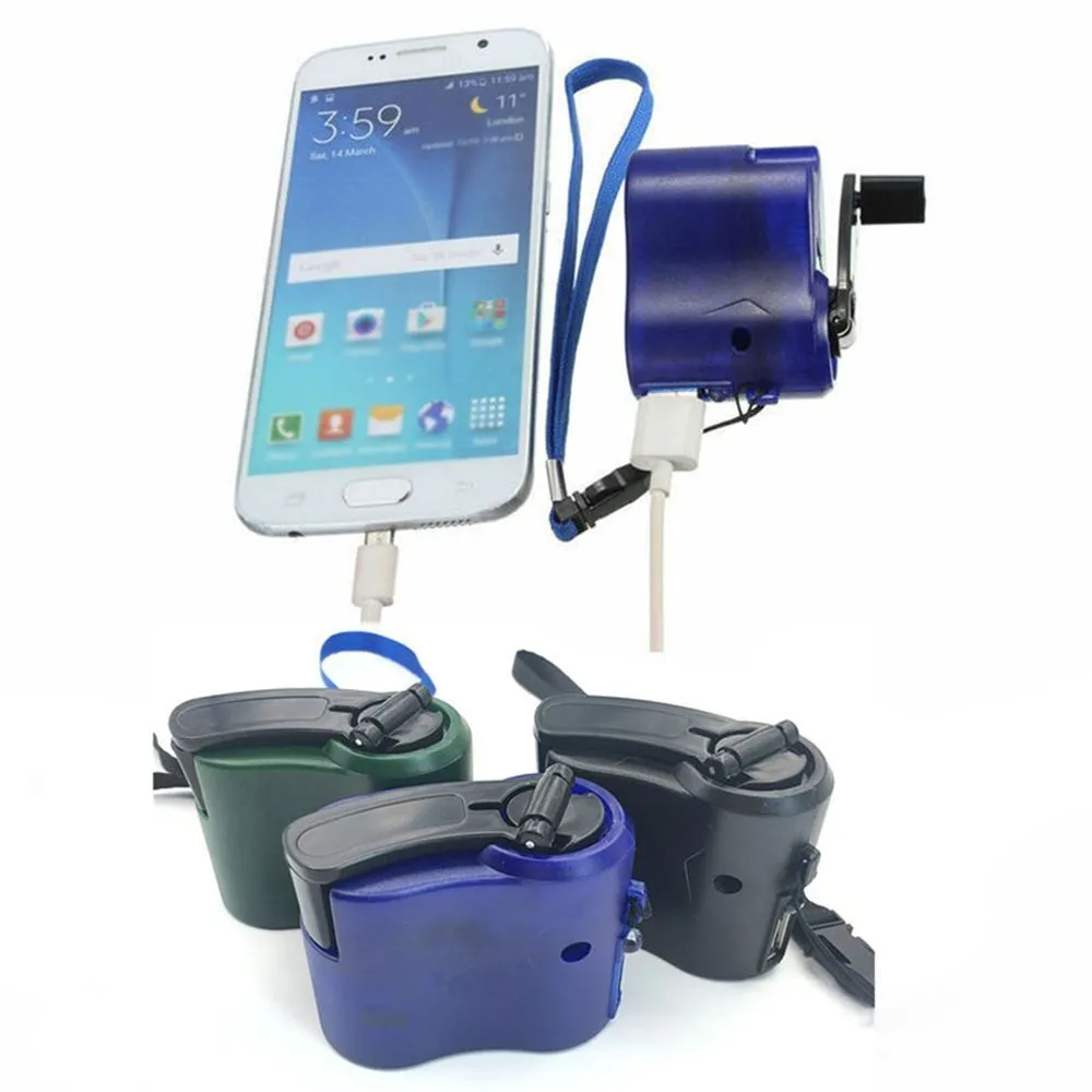 Portable Hand Crank Emergency Phone Fast USB Charger