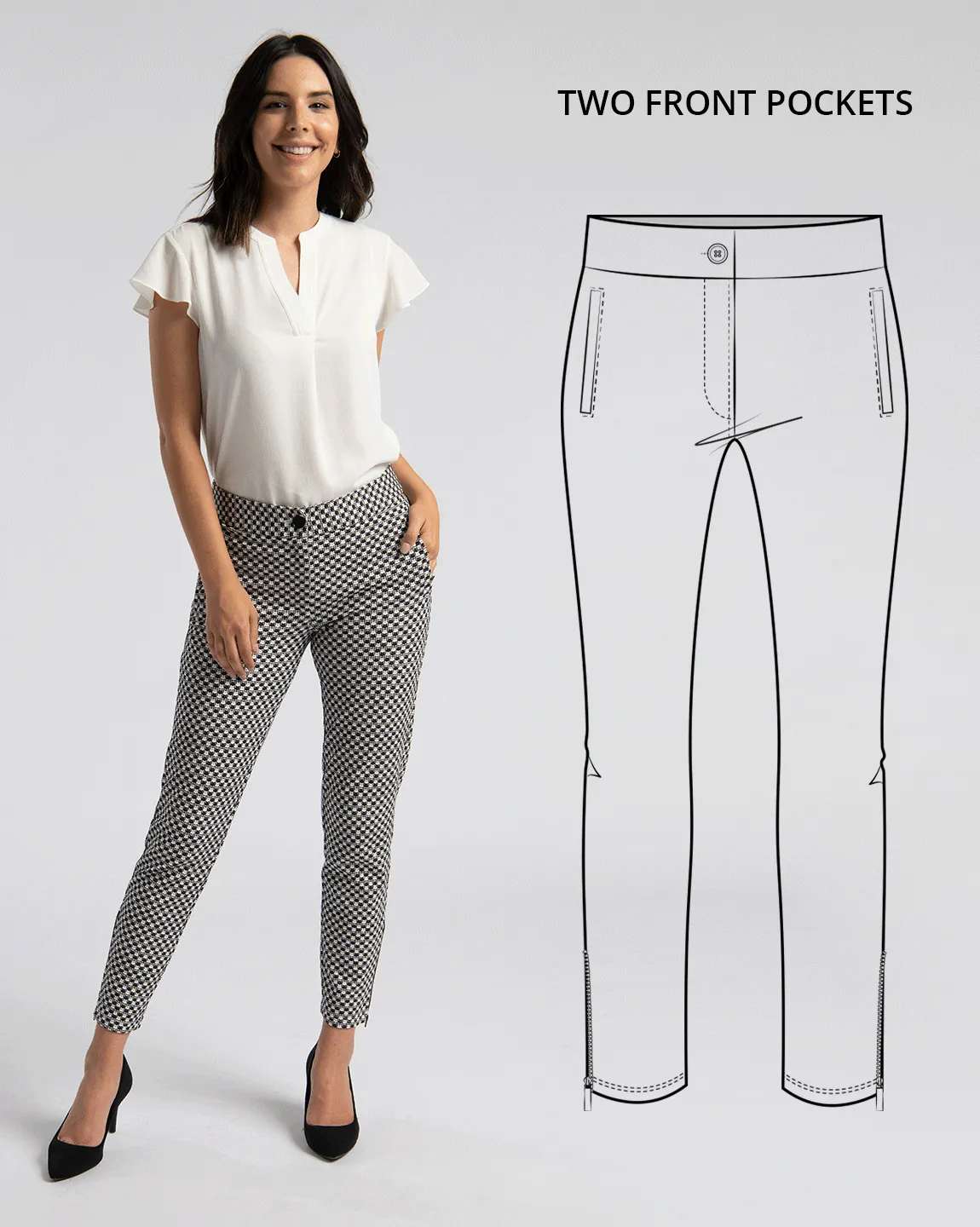 Skinny-Leg | Cigarette Dress Pant Yoga Pants (Catstooth)