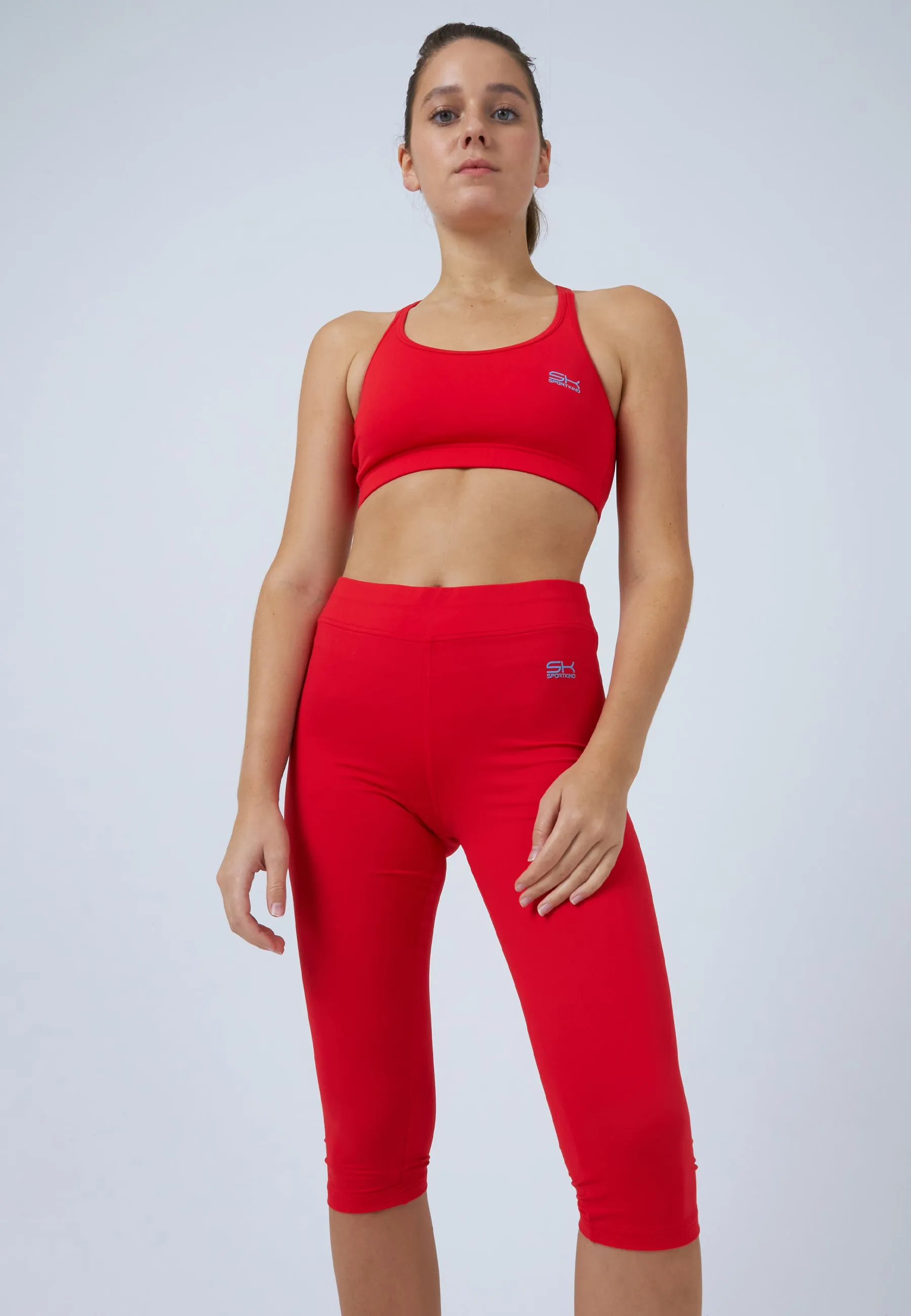 Tennis 3/4 Leggings, red