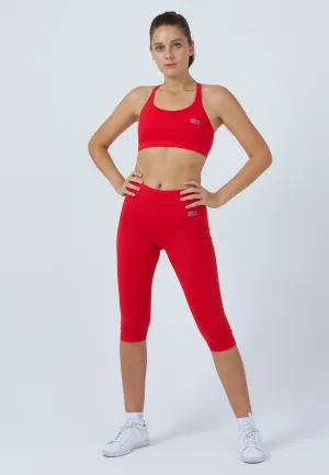 Tennis 3/4 Leggings, red