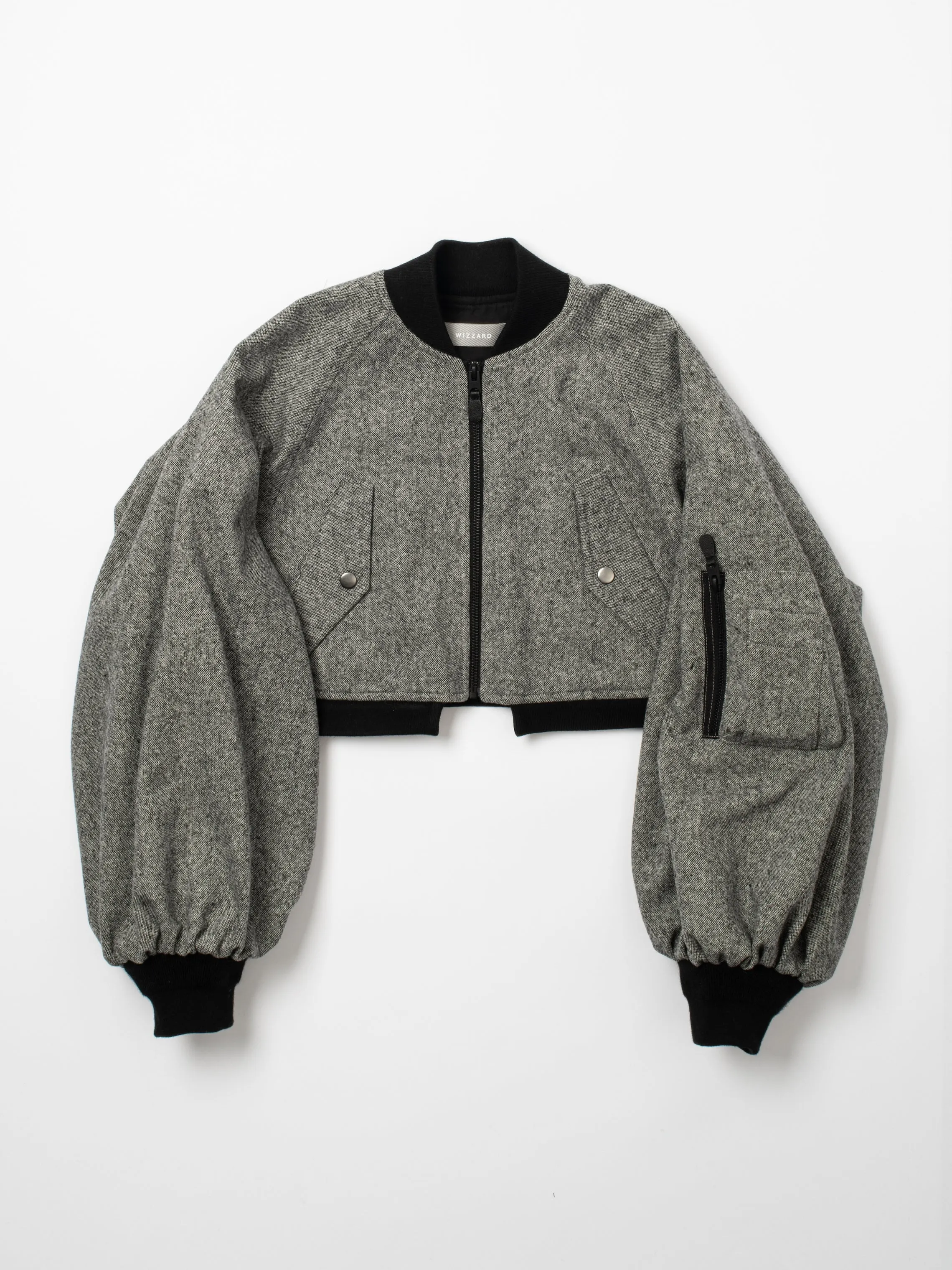 TWEED DETACHABLE BOMBER JACKET