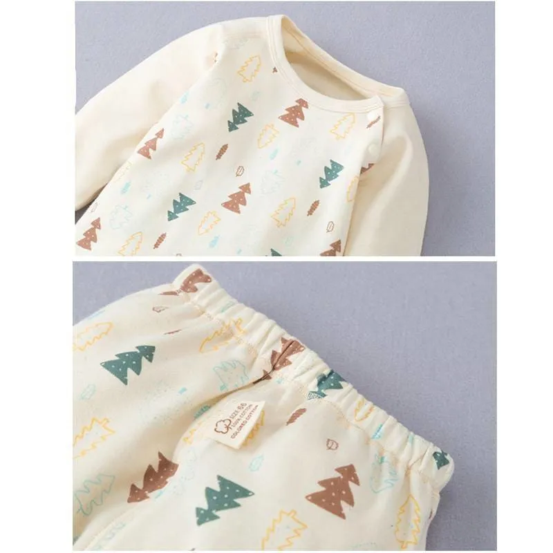 Unisex Trees Printed Winter Jumper and Pants Set