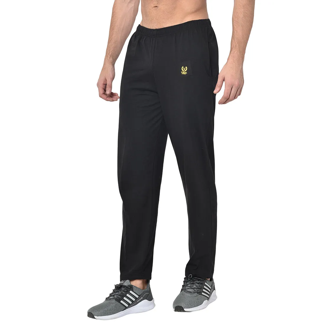 Vimal Jonney Black Cotton Trackpant For Men's