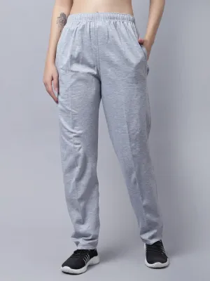 Vimal Jonney Fleece Regular-Fit Grey Melange Trackpant for Women