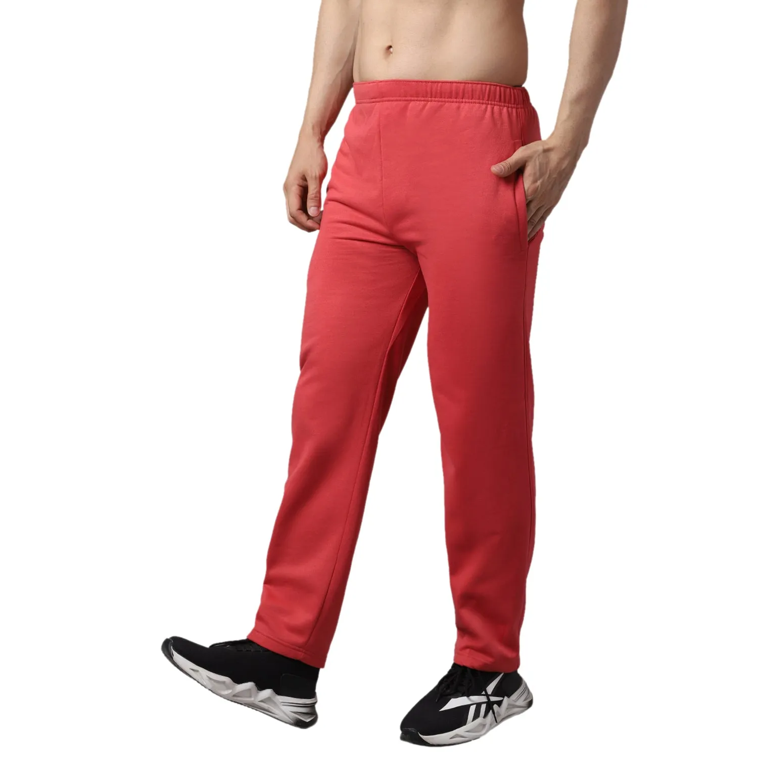 Vimal Jonney Fleece Regular-Fit Pink Cotton Trackpant for Men