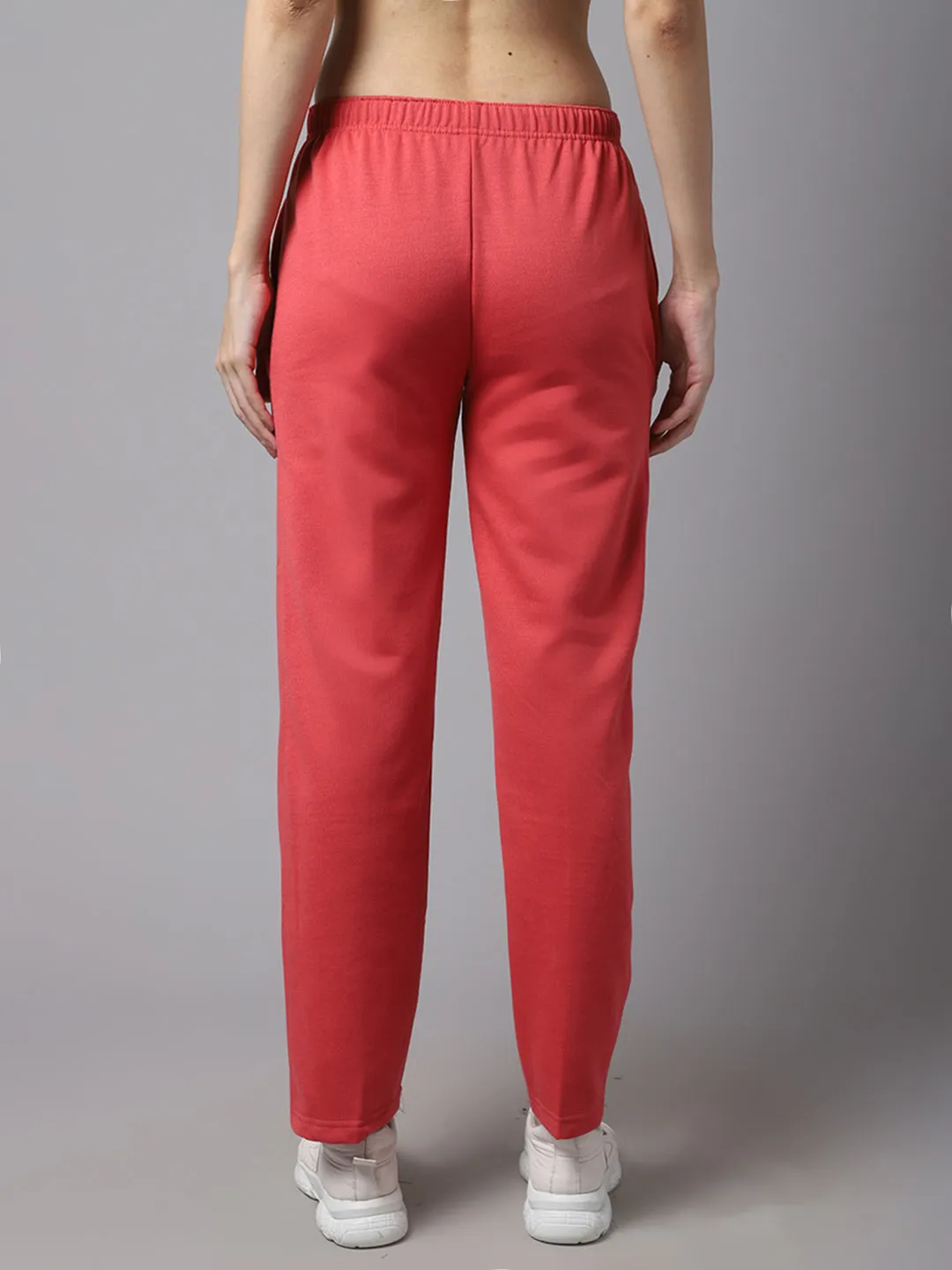 Vimal Jonney Fleece Regular-Fit Pink Trackpant for Women