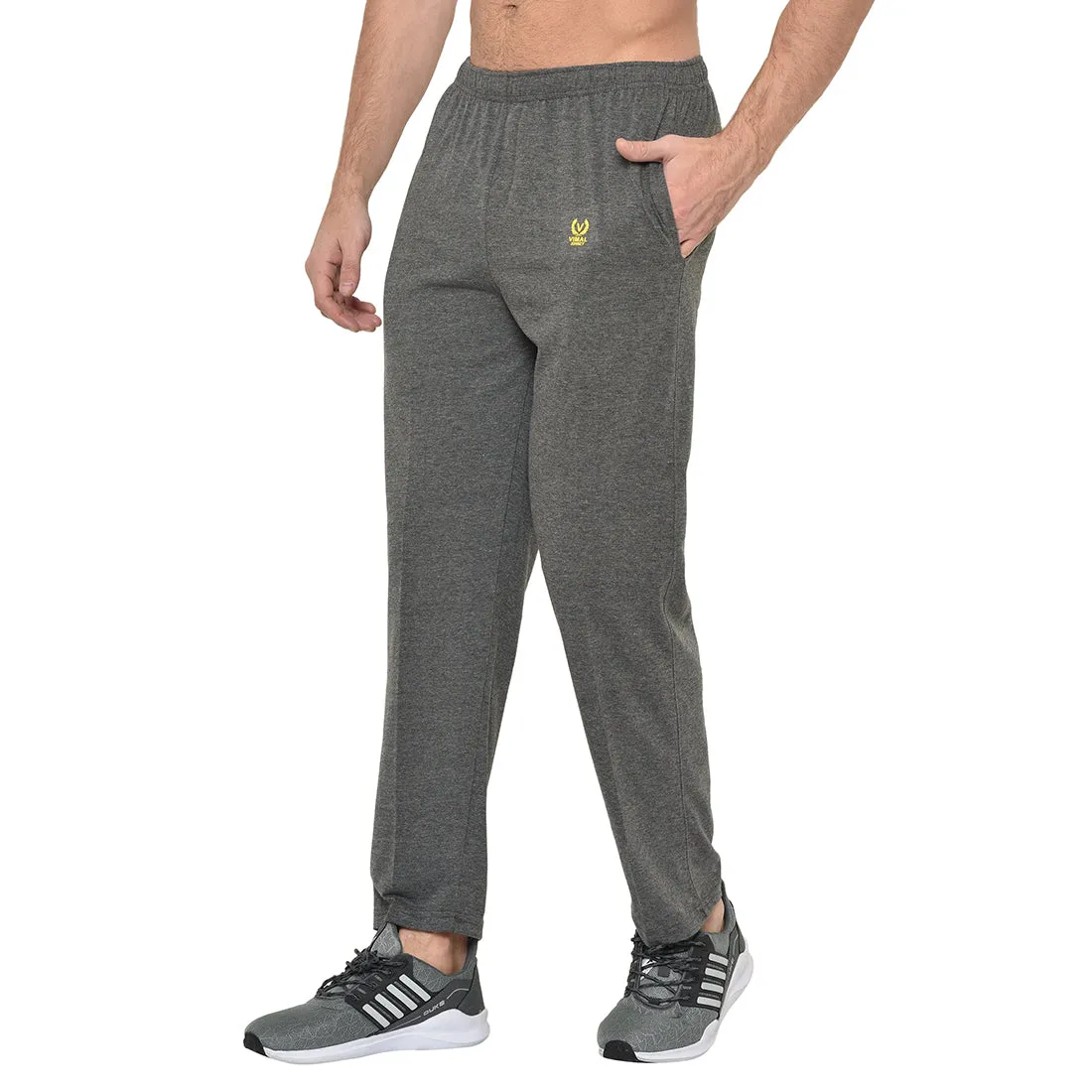 Vimal Jonney Grey Cotton Trackpant For Men's