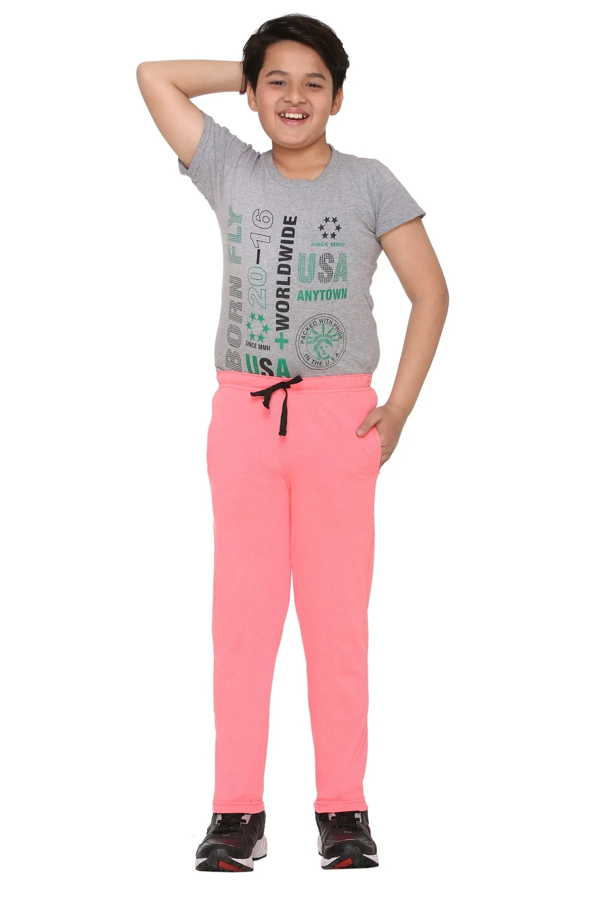 Vimal Jonney Kids's Peach Trackpants