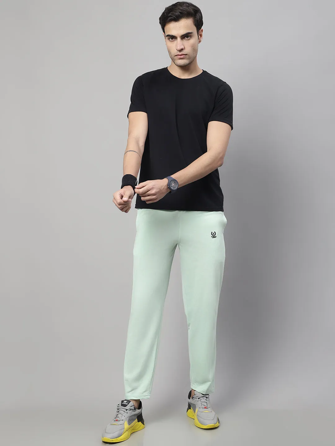 Vimal Jonney Light Green Regular fit Cotton Trackpant for Men